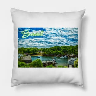 Harbor in Bristol Maine Pillow