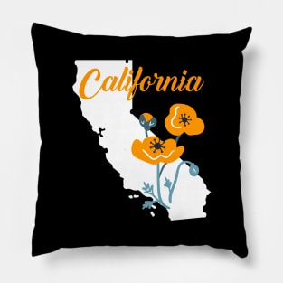 California Poppy State Flower Pillow