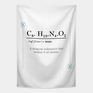 Caffeine, Chemical formula, Coffee Chemistry Tapestry