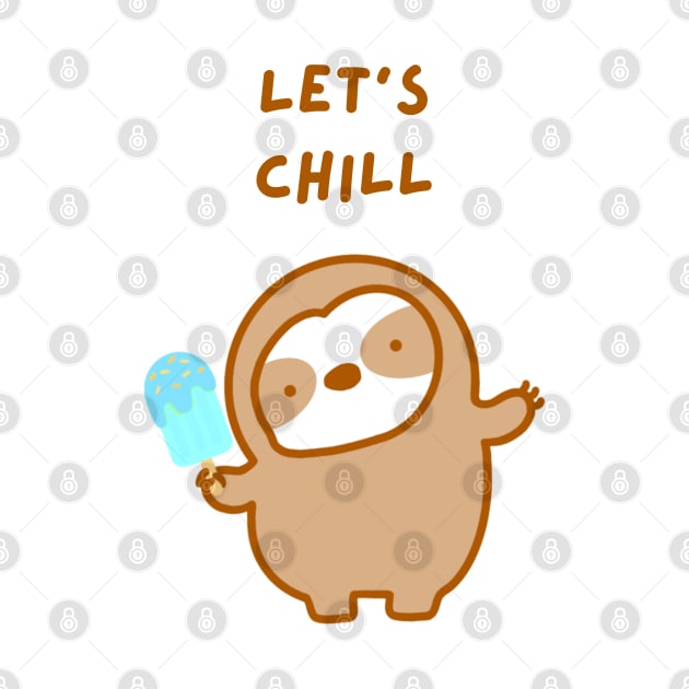 Let’s Chill Summer Blue Popsicle Sloth by theslothinme