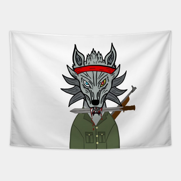 BussyWolves Rambo wolf Tapestry by micho2591
