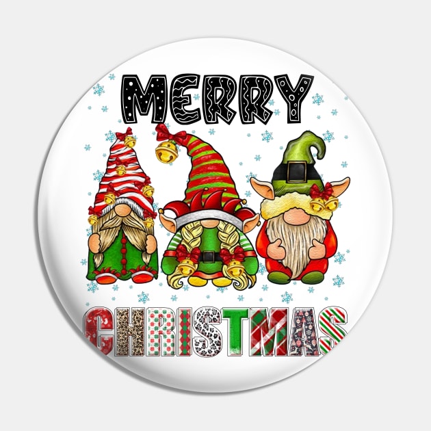 Merry Christmas Gnome Family Funny Xmas Tree Women Men Kids Pin by JennyArtist