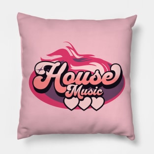 HOUSE MUSIC  - House Music Heat (Pink/cherry red) Pillow