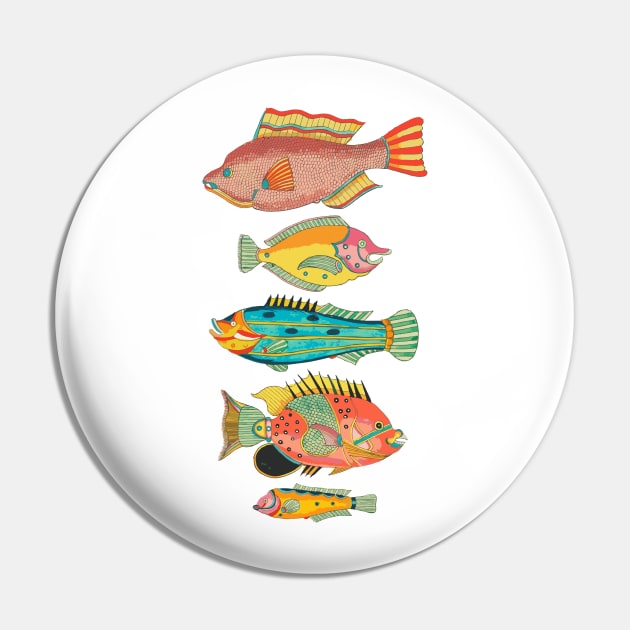 Surreal Silly Fish Friends Pin by jgeiger714