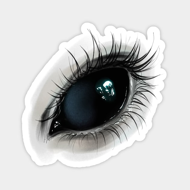 A mysterious black eye illustration Magnet by Dzydaria