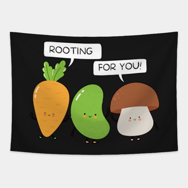 Rooting for you - Gardening Pun Tapestry by larfly