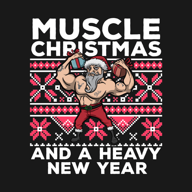 Ugly Christmas Workout Lifting Santa Claus Gym Fitness Gift by TellingTales