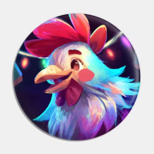 Cute Rooster Drawing Pin