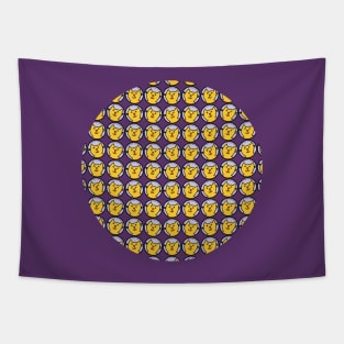 Yellow Cat Round Pattern Tapestry