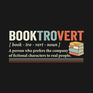 Booktrovert Definition Librarian meme retro Book Lovers T-Shirt