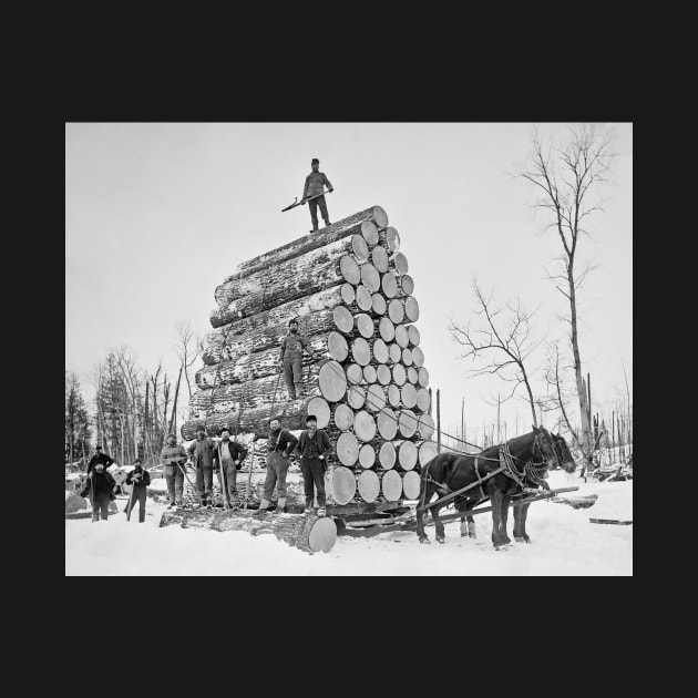 Lumberjacks At Work, 1908. Vintage Photo by historyphoto