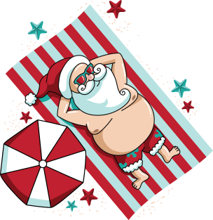 Funny Christmas In July Santa Summer Beaches Magnet