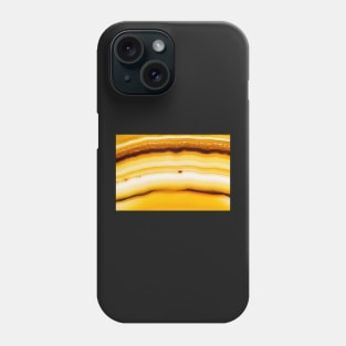 Yellow brown slice striped mineral cross section Phone Case