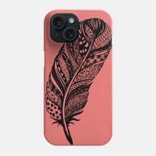 Zentangle Tribal Feather Drawing Phone Case