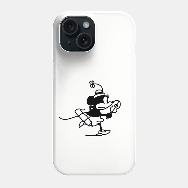 Steamboat Willie 1928 Female Cartoon Mouse Phone Case by ellenhenryart