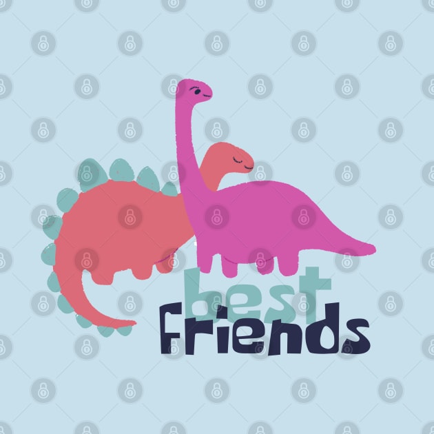 Best Friends cute pink dinosaurs by BoogieCreates