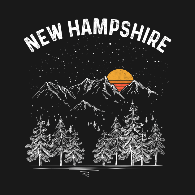 Vintage Retro New Hampshire State by DanYoungOfficial