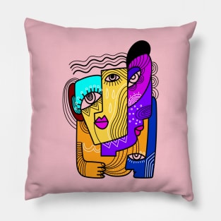 Abstract Face Portrait Art Design Pillow