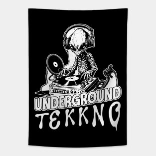 Underground Tekkno DJ Alien Raver Tapestry