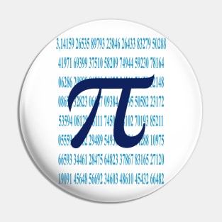 Dark Blue Pi And Light Blue Numbers Pin