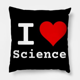 I Love Science | Stylized Heart Logo White Pillow