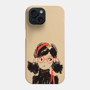 Glasses girl in red headband Phone Case