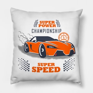 Racing Car Orange Pillow