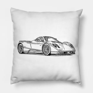 Pagani Zonda C12S Supercar Racing Wireframe Pillow