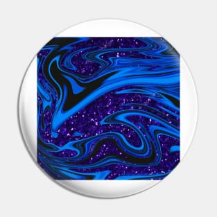 Swirls- Blue and Purple Glitter Pin