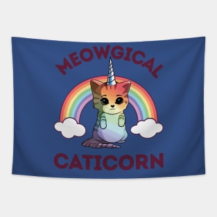 Meowgical Magical Rainbow Kitty Cat Unicorn 2 Tapestry