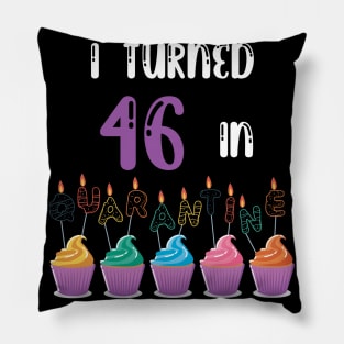 I Turned 46 In Quarantine funny idea birthday t-shirt Pillow