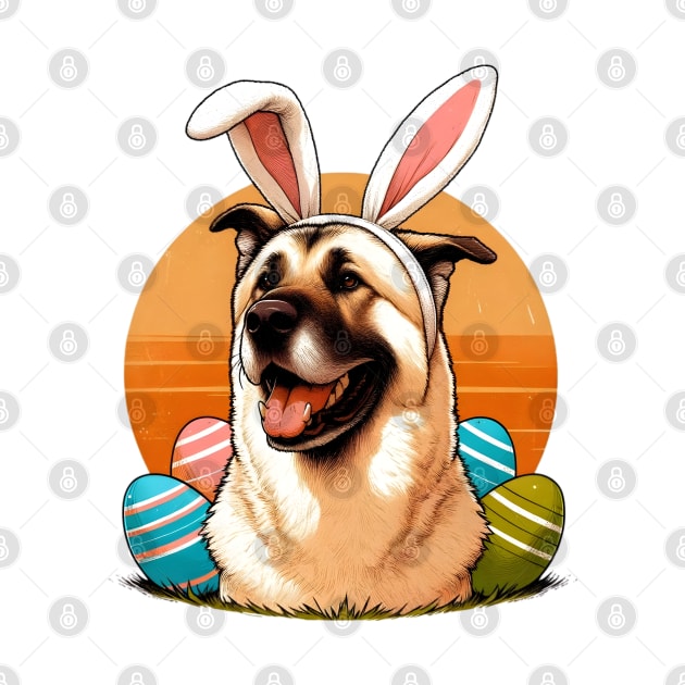 Anatolian Shepherd Dog in Bunny Ears Easter Festivity by ArtRUs