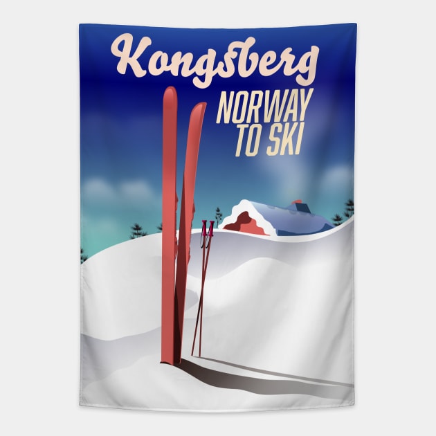 Kongsberg norway to ski Tapestry by nickemporium1