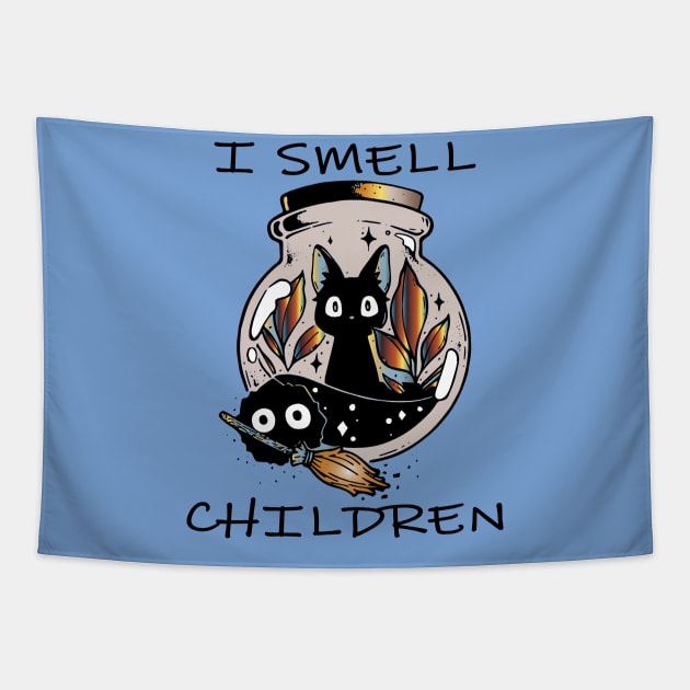 i smell children funny halloween cat magic potion Tapestry by lazykitty