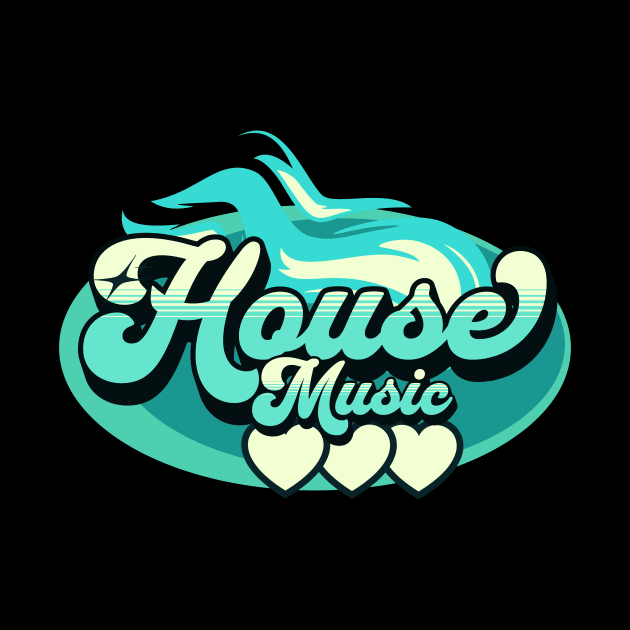 HOUSE MUSIC  - House Music Heat (aqua blue/light mint) by DISCOTHREADZ 