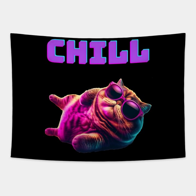 Chill cat Tapestry by NightvisionDesign