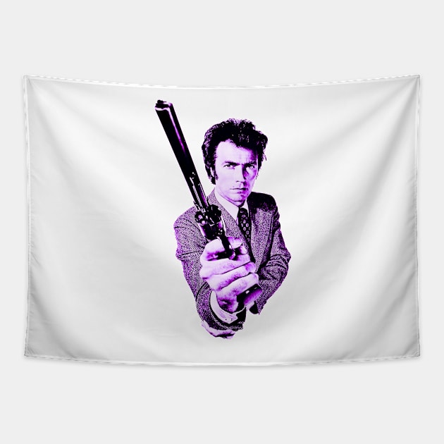 Clint Eastwood (Purple) Tapestry by Bugsponge