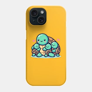 Turtle Mom and Babies Phone Case