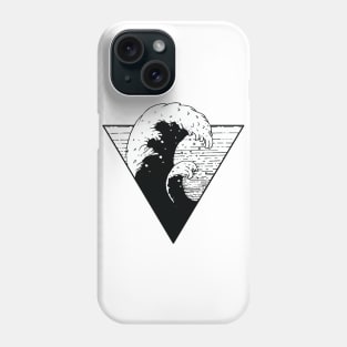 Wave Triangle black and white Illlustration sea swell Phone Case