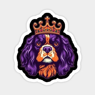 Cavalier King Charles Spaniel Dog wearing a crown Magnet