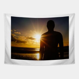 Iron Man at Sunset, Crosby Beach Tapestry