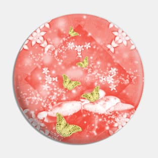 Magical toadstools and gold butterflies Pin