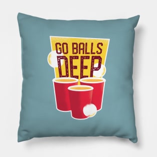 Go Balls Deep Graphic Tee Pillow