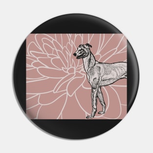 Boho Greyhound and Flower Pin