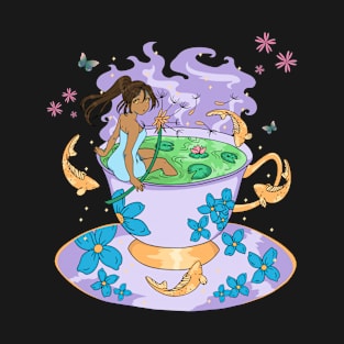 Kawaii Anime Black Girl Magic Tea T-Shirt