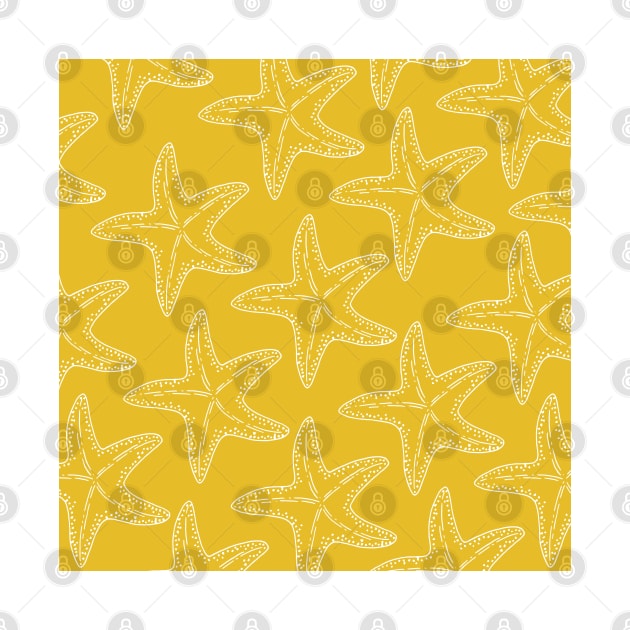 starfish aloha hawaii pattern yellow and white by maplunk