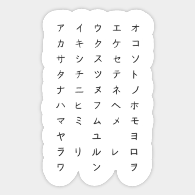 Japanese Alphabet Funny Letter Japanese Alphabet Sticker Teepublic