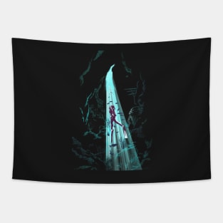 Cenote Scuba Diver Tapestry