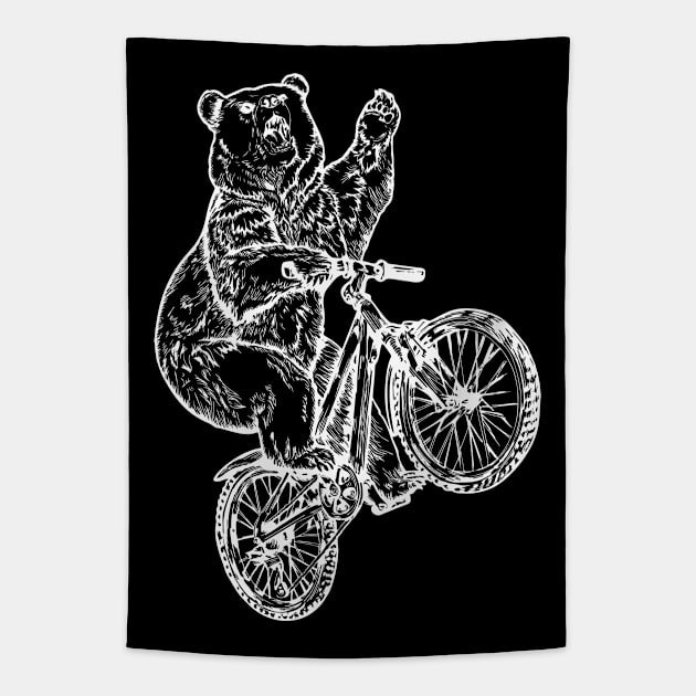 SEEMBO Bear Cycling Bicycle Bicycling Biker Biking Fun Bike Tapestry by SEEMBO