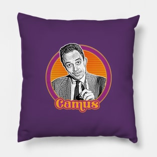 Albert Camus // Retro Fan Art Design Pillow